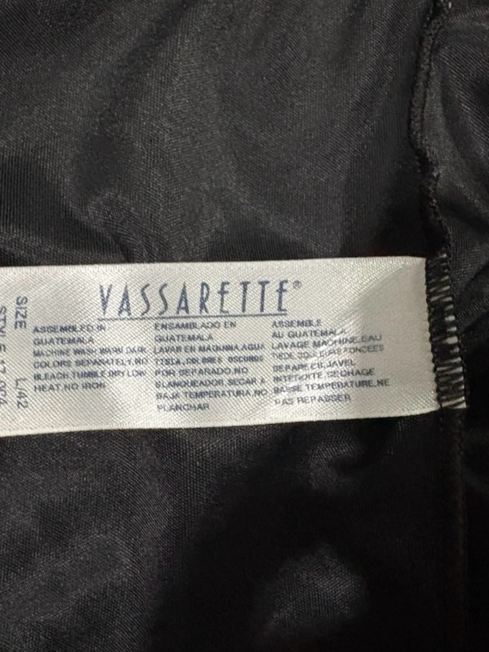 Vassarette Black Satin Tank Top - Picture 2 of 2